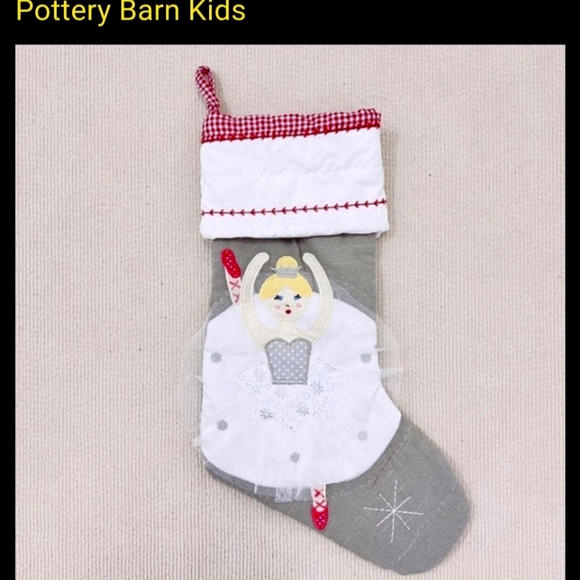 NEW Pottery Barn Ballerina Quilted Christmas Stocking PBK - Picture 1 of 3